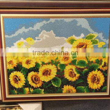 40x50cm size new arrival frame included sunflower marble pattern painting for hobby