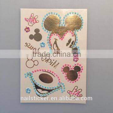 Custom Flash Body Water Transfer Rhinestone Gold Tattoo Clothes Crystal Metallic Cartoon Tattoo Stickers photo-5