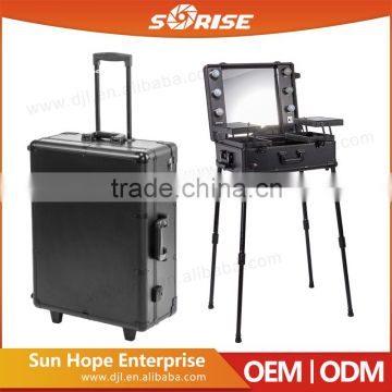 2016 Mid East Hot Sale Aluminum Professional Lighting Makeup Case With Stand Legs