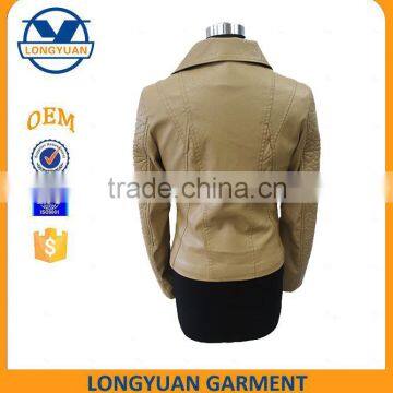 Fashion Style Slim pu Leather Jacket for Wamen 2016 photo-2