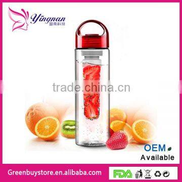 700ml Tritan Fruit Infuser Water Bottle , Lemon Cap Water Bottle with Handle For Healthy Life