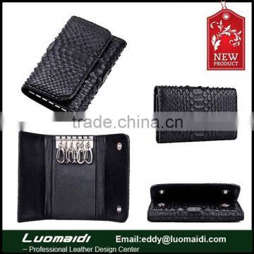 Guangzhou manufactrue high-end genuine snakeskin leather key wallet,car key protector