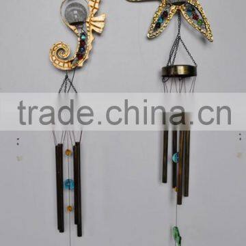 S/2 solar seahorse and shell garden wind chime