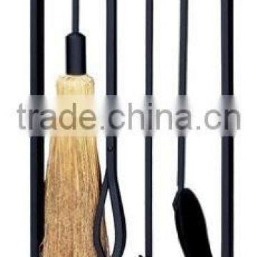 Black Heavy Weight Unique Fireset, Wrought Iron Fireplace Tools