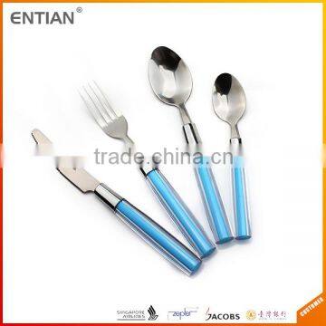 Stainless steel reusable plastic handle flatware