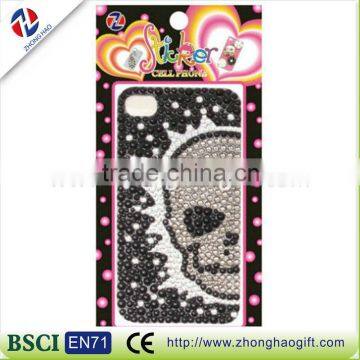 2016 new crystal skull diamond mobile phone sticker