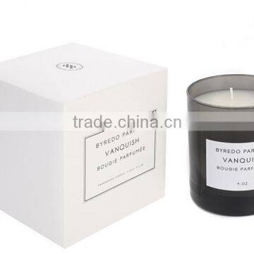 Vanquish Bougie Parfume Nature Scented Soy wax Candle in glass jar