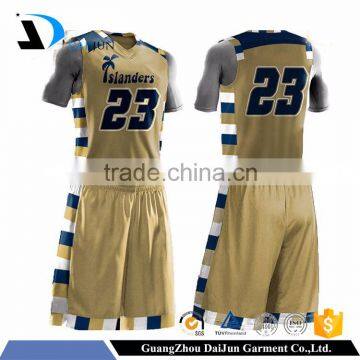 Guangzhou Daijun OEM yellow basketball jersey design basketball jersey yellow color custom jersey basketball