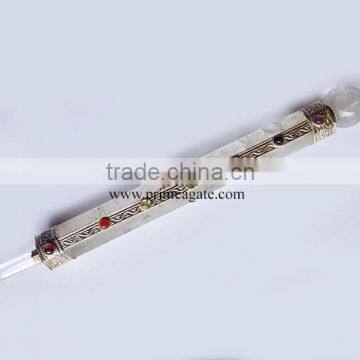 Crystal Quartz Chakra Healing Stick From Prime Agate Exports | Wholesale Spiritual Wands For Sale