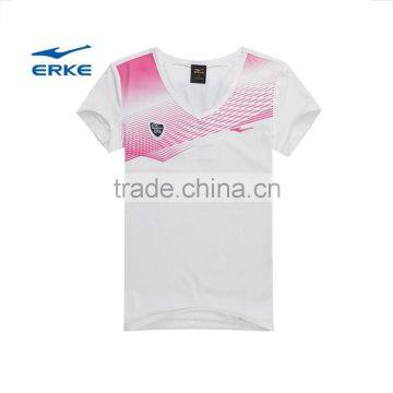 ERKE Womens V-neck Shirt Custom T-shirt Cheap Sports T-shirt Summer T-shirt for Women OEM/wholesale China Manufacture photo-3
