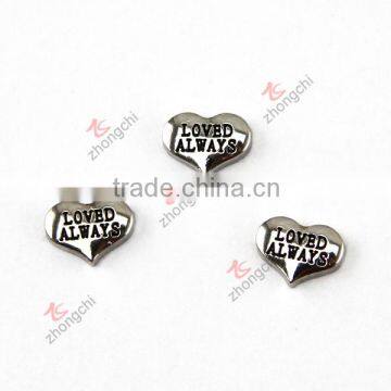 Alloy customized silver words Loved always story lockets charms (LAC51103)