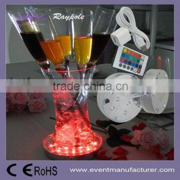 Battery Operated Colorful LED wedding crystal centerpiece vase