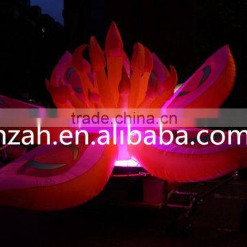 Outdoor Advertising Red inflatable Lotus with LED Lights
