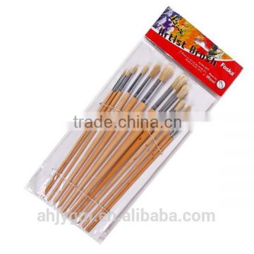 White Box/Opp bag packing Wooden Handle Wool Hair Artist Brush/professional artists painting brushes