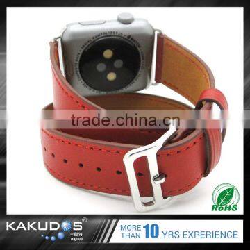 2016 Hot Selling Leather red sport 42mm watch band for apple watch