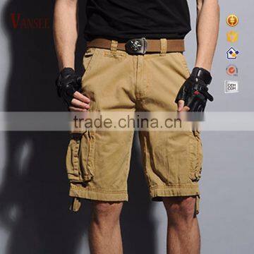 men's dungarees plain color cargo shorts 6 pockets