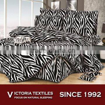 zebra pattern reactive printed microfiber bed quilt cover sets