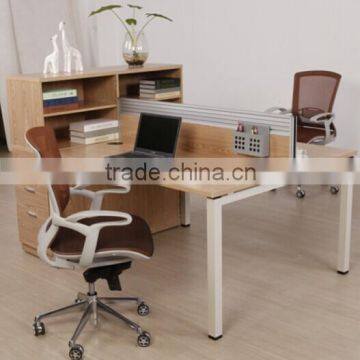 fashion workstation for 2 people with book cabinet with four legs E-514