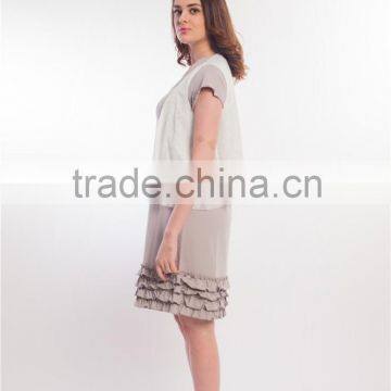 2016 Chinese Style V-neck Flouncing Ladies Long One Piece Dress Wholesale photo-3