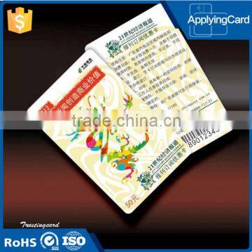 Printable plastic card pvc discount card for Newspaper Kiosk with bar code