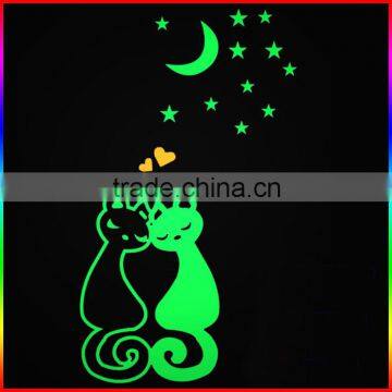 glow in the dark two cats luminous sticker