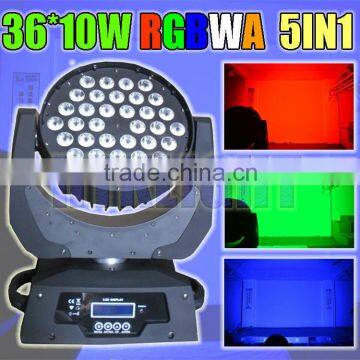 led moving head 36*10W 5in1rgbwa for production and event