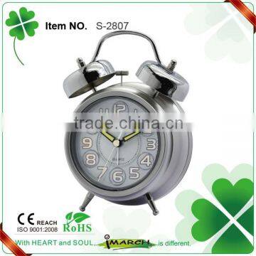 S-2807 pretty table alarm clock / twin bell alarm clock