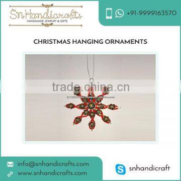 Fashion Red Colour Snow Flake Design Christmas Decoration for Mini Home Tree