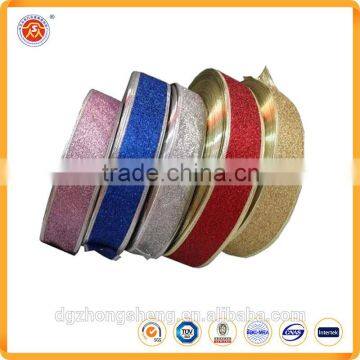 High Quality Fashion Red Christmas Ribbon With Glitter Christmas Ribbon Decoration photo-4