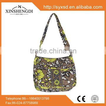 IR069 High Quality quilted fabric small flower fashion cotton beach tote bag