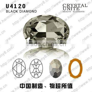 Machine cut oval glass chaton stone U4120