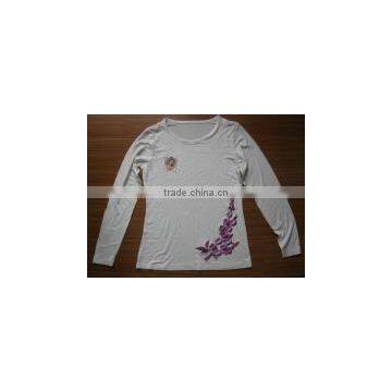 Long Sleeve Shirt Crew Neck Timeless Piece Blend Black and White T-SM83 photo-2