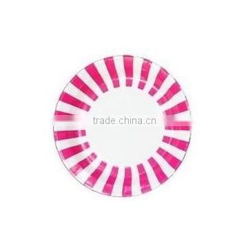 Hot Pink and White Stripe Paper Plates Pack includes 12 paper plates Size 9" (23cm)