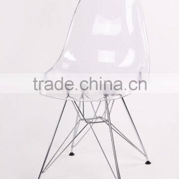 PC Transparent Metalleg Dining Chair