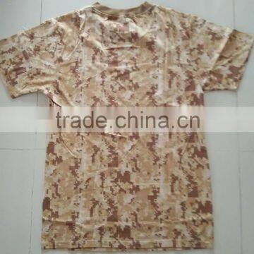 OEM65% Polyester 35% Cotton Jersey Brown Digital Full Print Camouflage Round Neck Military T Shirt