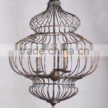 IC2094-3 Iron Designer Pendant Lighting Wrought Iron Candle Chandeliers country style Chandelier