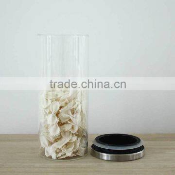 Handmade Glass Jar With Stainless Steel Metal Lid N6046 photo-3