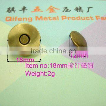 QF low price 18mm with rivet magnetic button brush anti brass