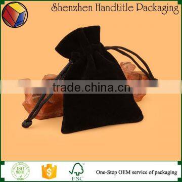 wholesale large black drawstring custom velvet bag for gifts