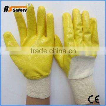 BSSAFETY 2016 factory price nitrile polyester knitted garden glove