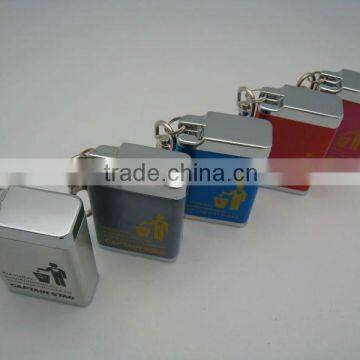 newest portable pocket stainless steel ashtray with keyling