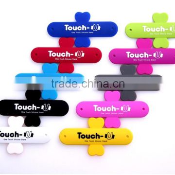 Custom logo touch-u silicone phone stand for mobile phone