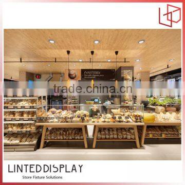 China Style Woonden Bread Display Rack For Store Furniture