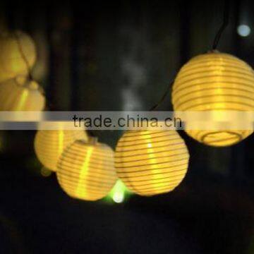 Solar String Lights Outdoor LED Warm White Fabric Lantern Ball Christmas Globle Lights for Garden Path Party