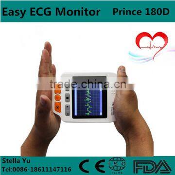 Portable Easy ECG EKG Handheld Heart Rate Monitor Sensor PRINCE 180D