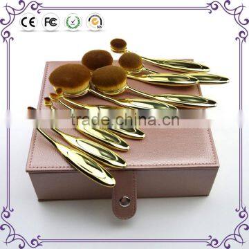 Perfect for Christmas 10pieces Multipurpose Gold Oval Makeup Brush Set