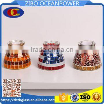 Glass Candleholder colored mosaic shishahookah jar