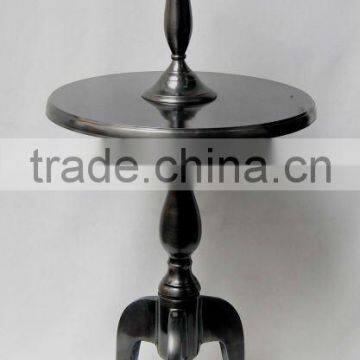 Black Metal Aluminium Table with Candle Holder as Decoration Use