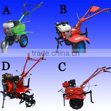 ISO9001 gasoline or diesel power mini rotary tiller cultivator factory