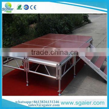 Lowest cost assemble stage red platform stage 4ft by 4ft event stage